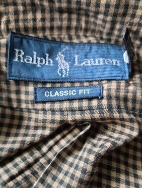 Ralph Lauren Small Plaid Button-Down Shirt - Brown & Black